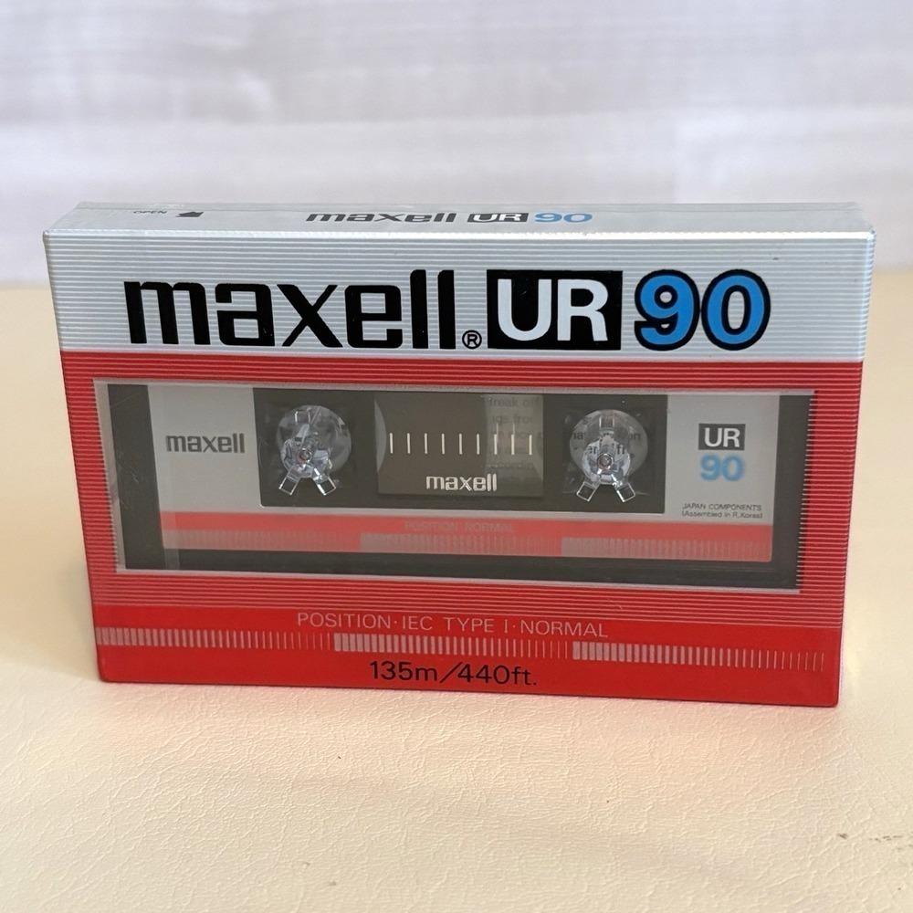 Vintage Maxell UR 90‎ Blank Cassette Tape Sealed IEC Type I Normal Position NEW!